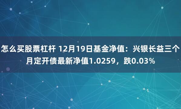 怎么买股票杠杆 12月19日基金净值：兴银长益三个月定开债最新净值1.0259，跌0.03%