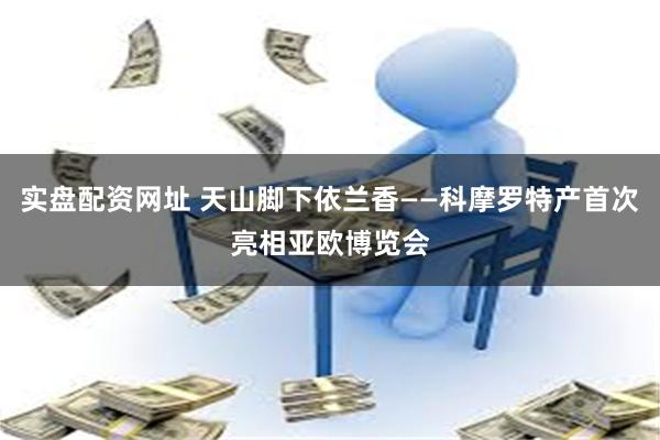 实盘配资网址 天山脚下依兰香——科摩罗特产首次亮相亚欧博览会