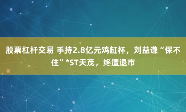股票杠杆交易 手持2.8亿元鸡缸杯，刘益谦“保不住”*ST天茂，终遭退市