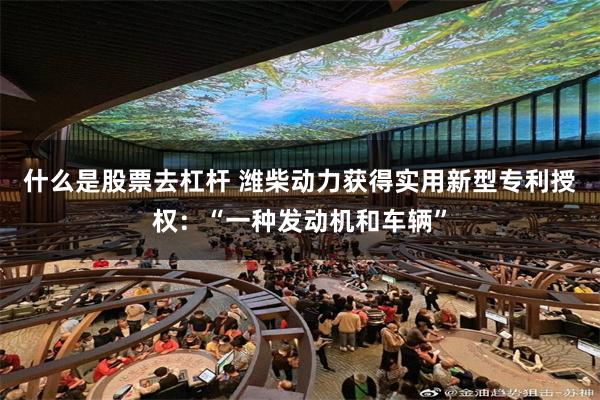 什么是股票去杠杆 潍柴动力获得实用新型专利授权：“一种发动机和车辆”