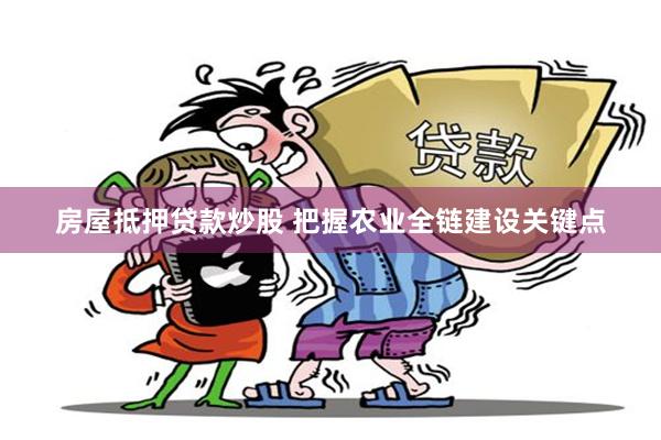 房屋抵押贷款炒股 把握农业全链建设关键点